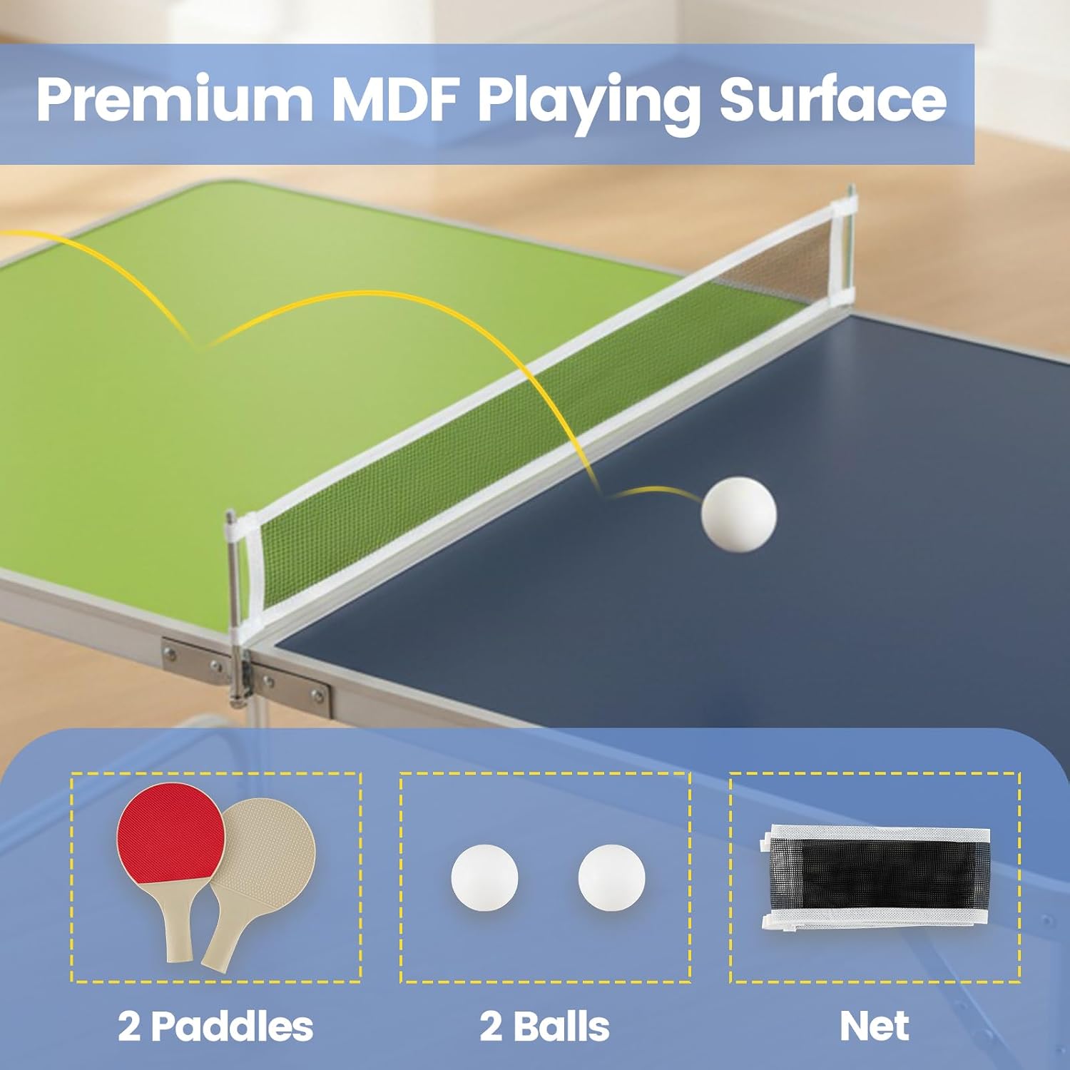 Foldable Ping Pong Table With  - Table Tennis Net Height review and price