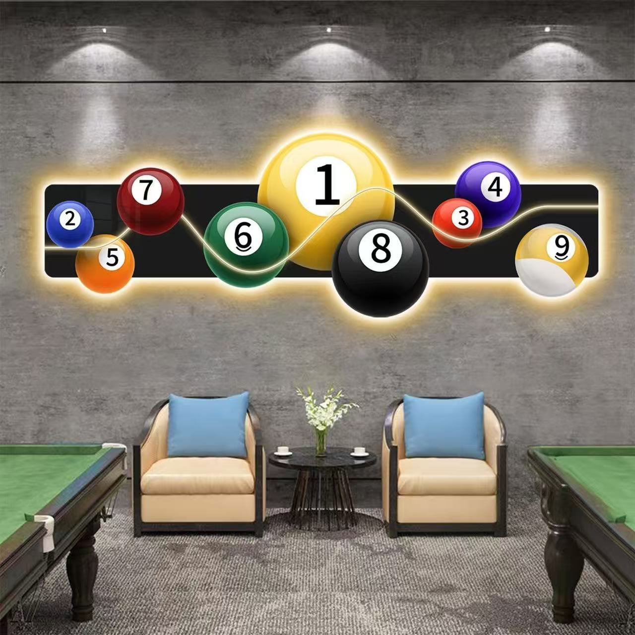 Billiards Hall Decoration Pain - Table Tennis Background review and price
