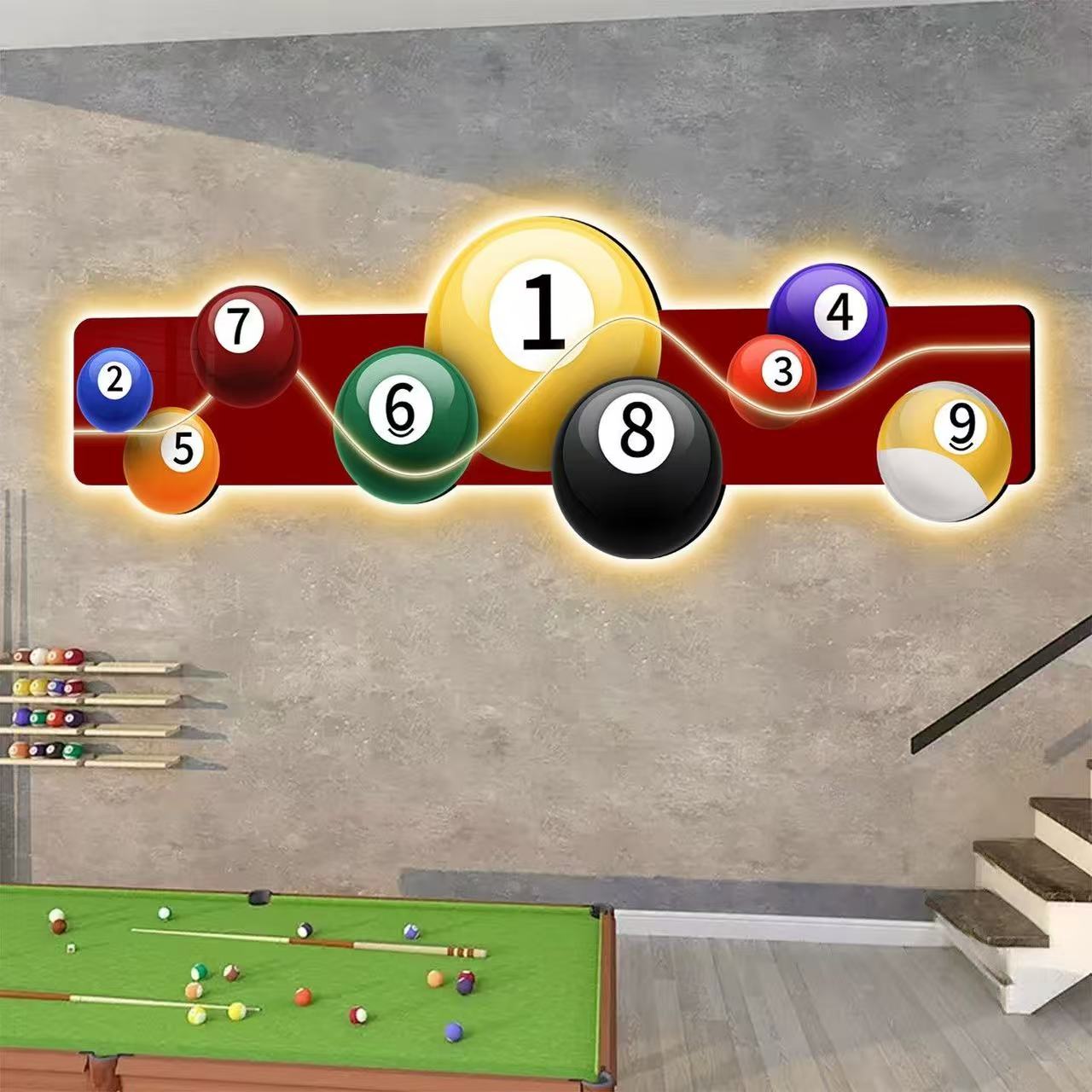 Billiards Hall Decoration Pain - Table Tennis Background review and price