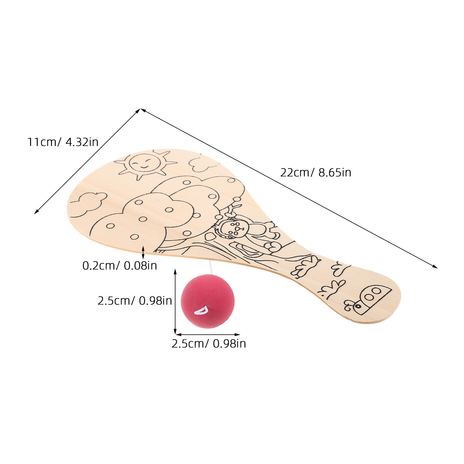8Pcs Kids Blank Wooden Paddle  - Table Tennis Drawing review and price